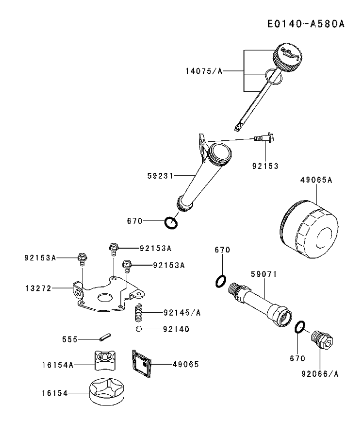 Lubrication Diagram and Parts List for FS481V-BS55 2017-09 Husqvarna Engine