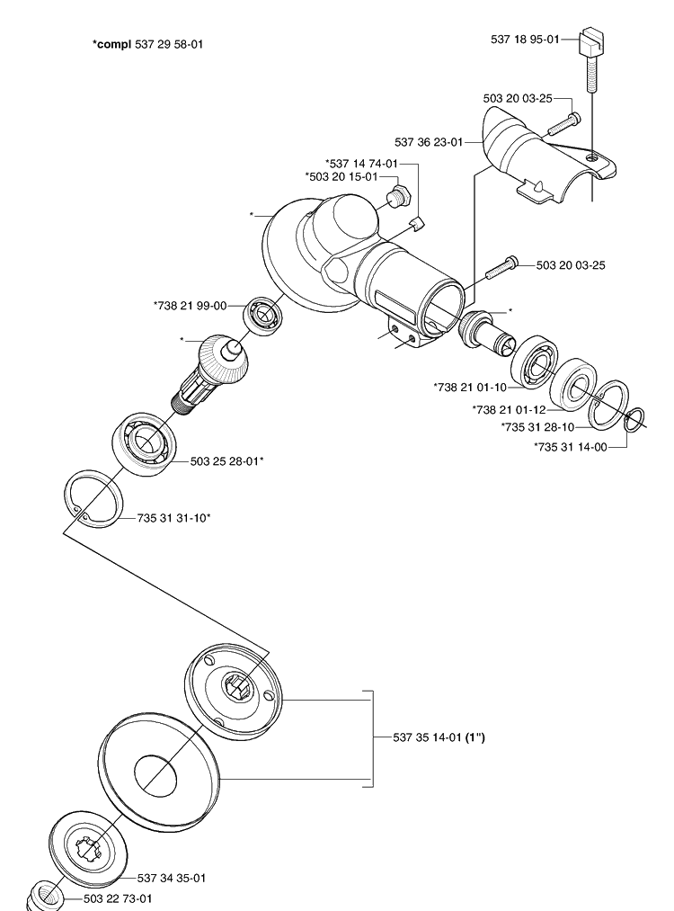 Gear Head Diagram and Parts List for 333RX 2005-06 Husqvarna Trimmer