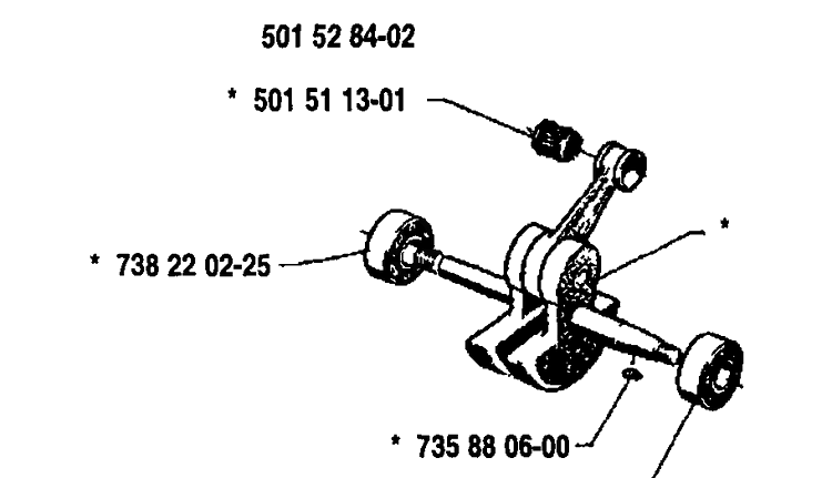 Crankshaft Diagram and Parts List for 61 1991-03 Husqvarna Chainsaw