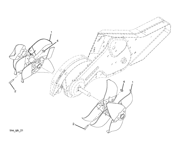 Tine Assembly Diagram and Parts List for TR317 (96093003001)(2017-11) Husqvarna Cultivator