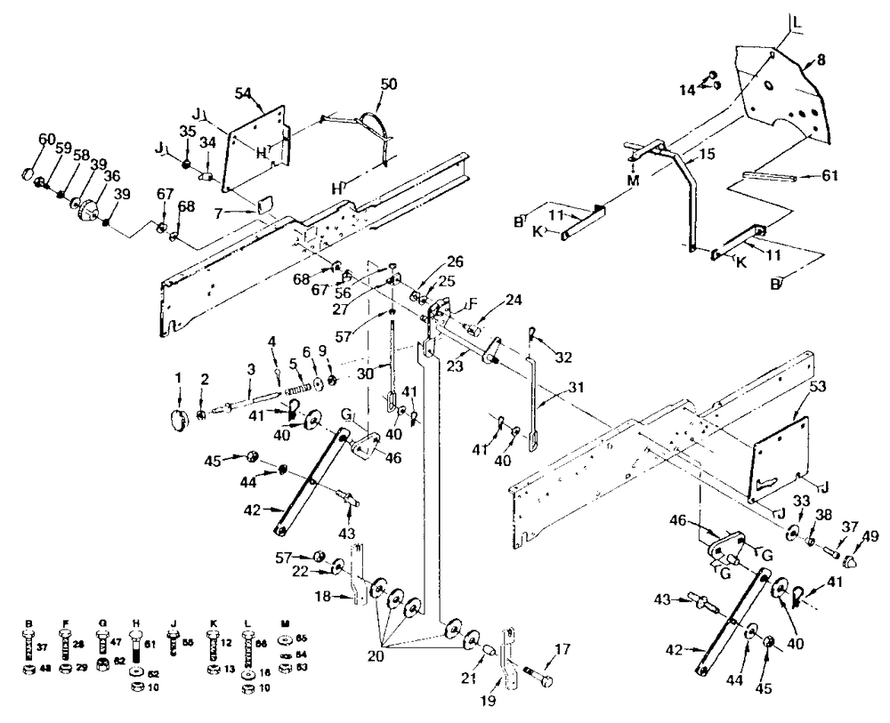 Mower Lift Diagram and Parts List for GT180 (954000372-C)(1992-08) Husqvarna Lawn Tractor