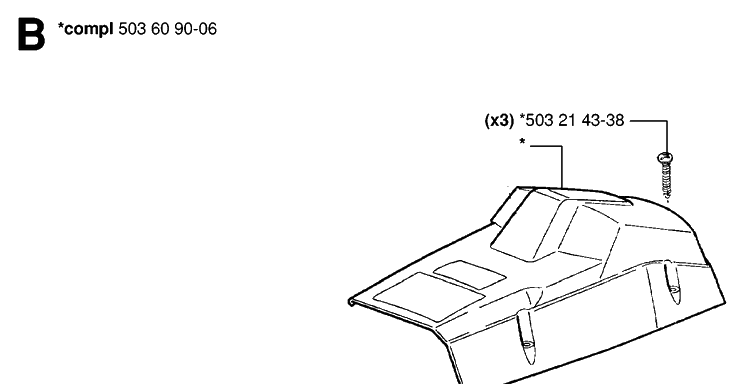 Cover Diagram and Parts List for 55 (RANCHER)(19983100001-20001900000) Husqvarna Chainsaw