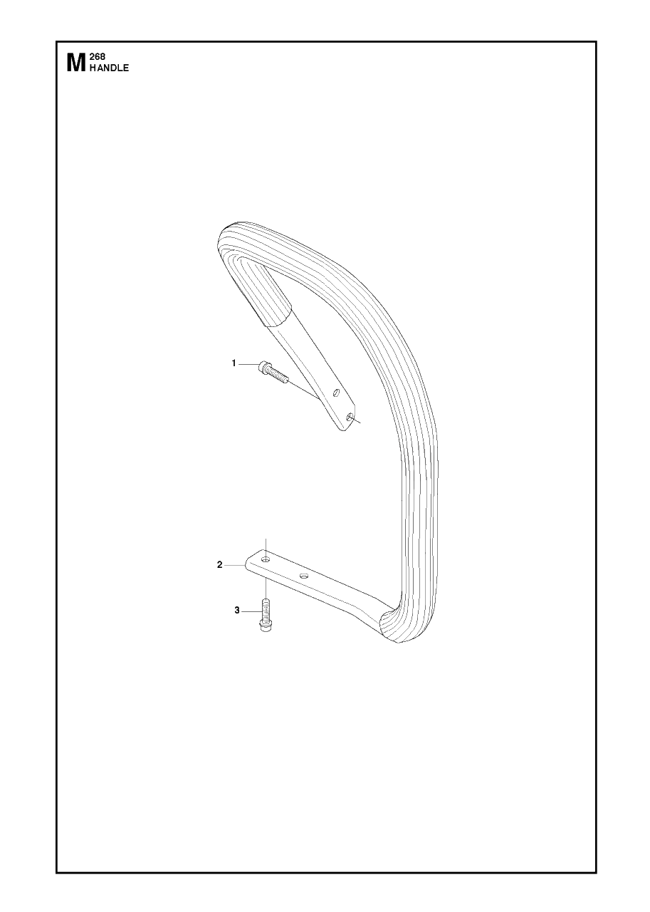 Handle Diagram and Parts List for 268 20182200001 & Above Husqvarna Chainsaw