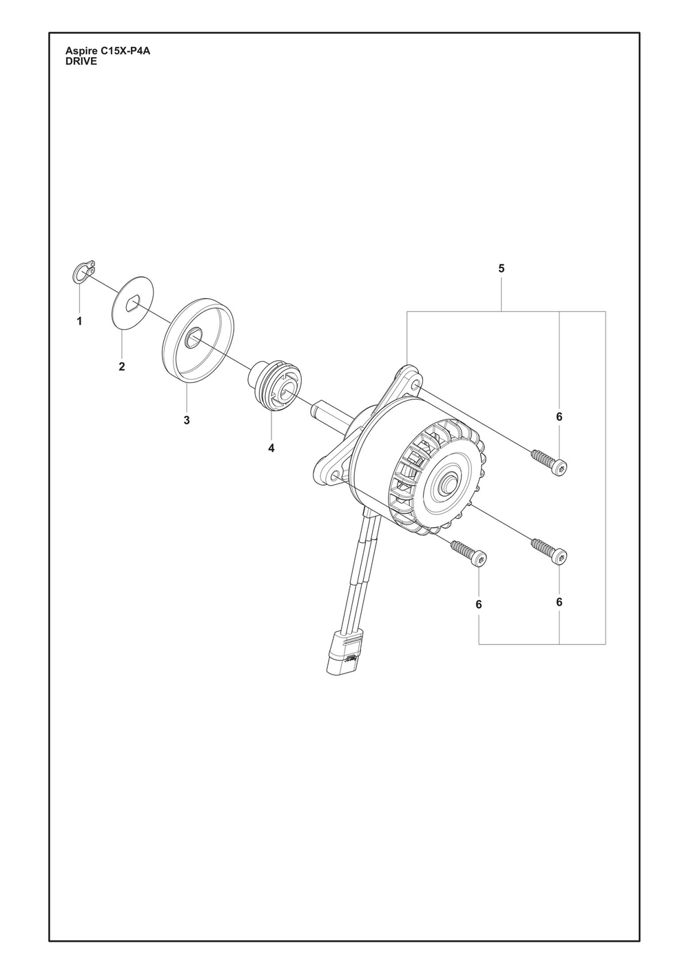 Drive Unit Diagram and Parts List for C15X-P4A  Husqvarna Chainsaw