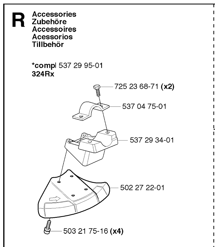 Guards Diagram and Parts List for 324RX  Husqvarna Brush Cutter