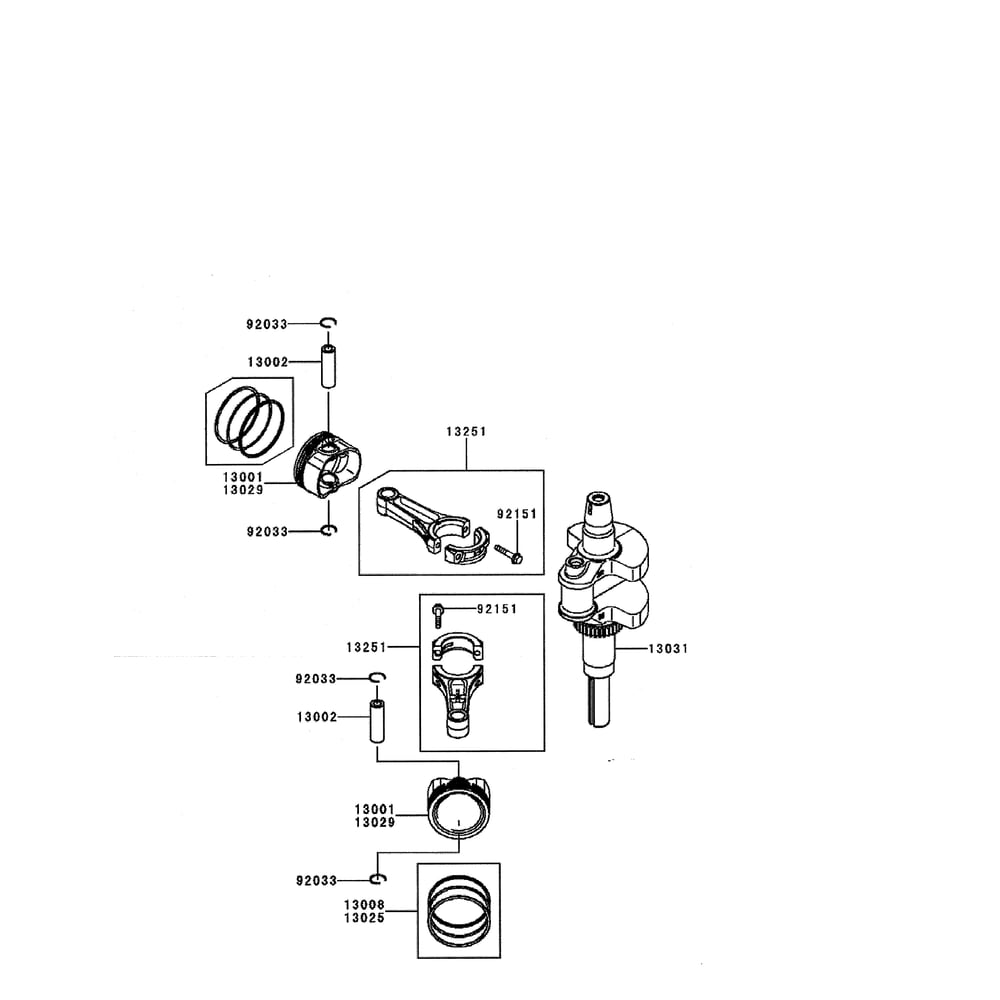 Engine >> Piston/Crankshaft Diagram and Parts List for LGT24K54 240472 Husqvarna Lawn Tractor