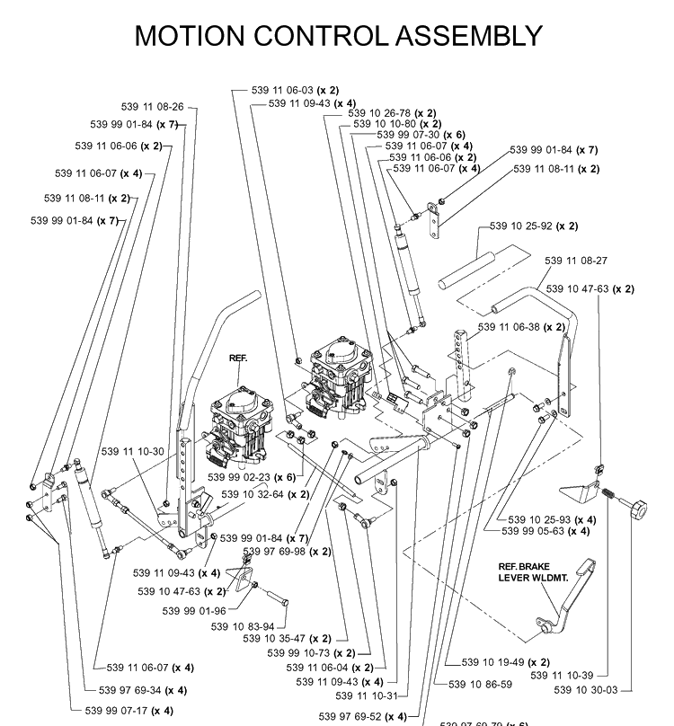 Handle And Controls Diagram and Parts List for IZ5223T (968999257)(2005-08) Husqvarna Lawn Mower