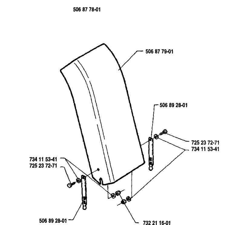 Chute Assembly Complete Diagram and Parts List for GC970 1991-12 Husqvarna Lawn Tractor Accessories
