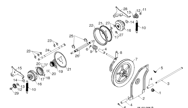 Drive 2 Diagram and Parts List for ST230  Husqvarna Snow Blower