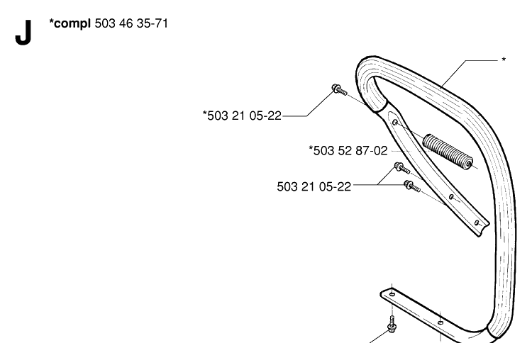 Handle Diagram and Parts List for 395XP/ (XPG)(20070100001-Current) Husqvarna Chainsaw