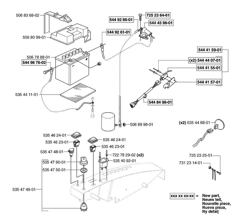 Electrical Diagram and Parts List for PF21 (965097001)(2007-03) Husqvarna Lawn Tractor