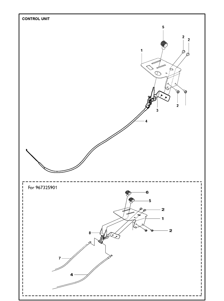 Controls Diagram and Parts List for R214TC  Husqvarna Lawn Mower