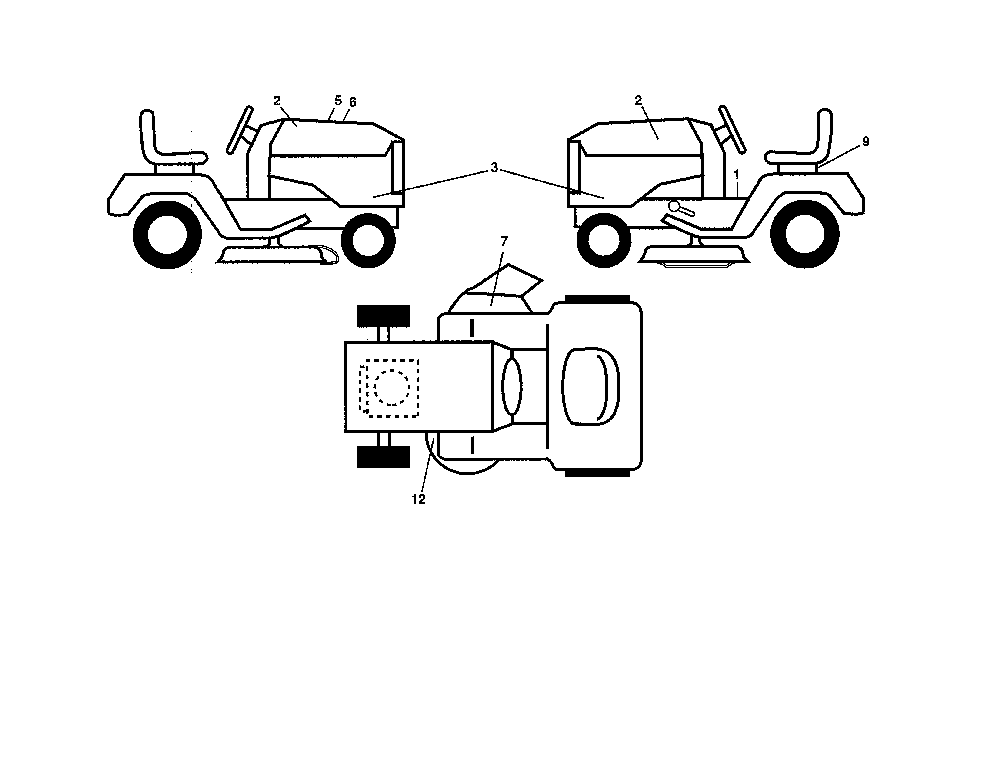 Decals Diagram and Parts List for YTH18K46-96043021800  Husqvarna Lawn Tractor