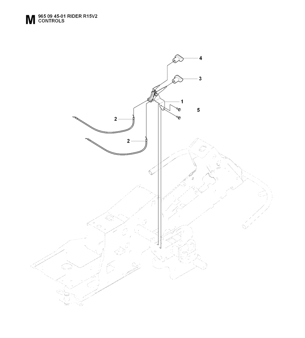Controls Diagram and Parts List for R15-V2 (965094501)(2007-01) Husqvarna Lawn Tractor