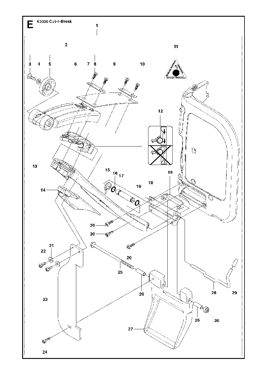 Spray System Diagram and Parts List for K3000CUT-N-BREAK 2009-05 Husqvarna Circular Saw