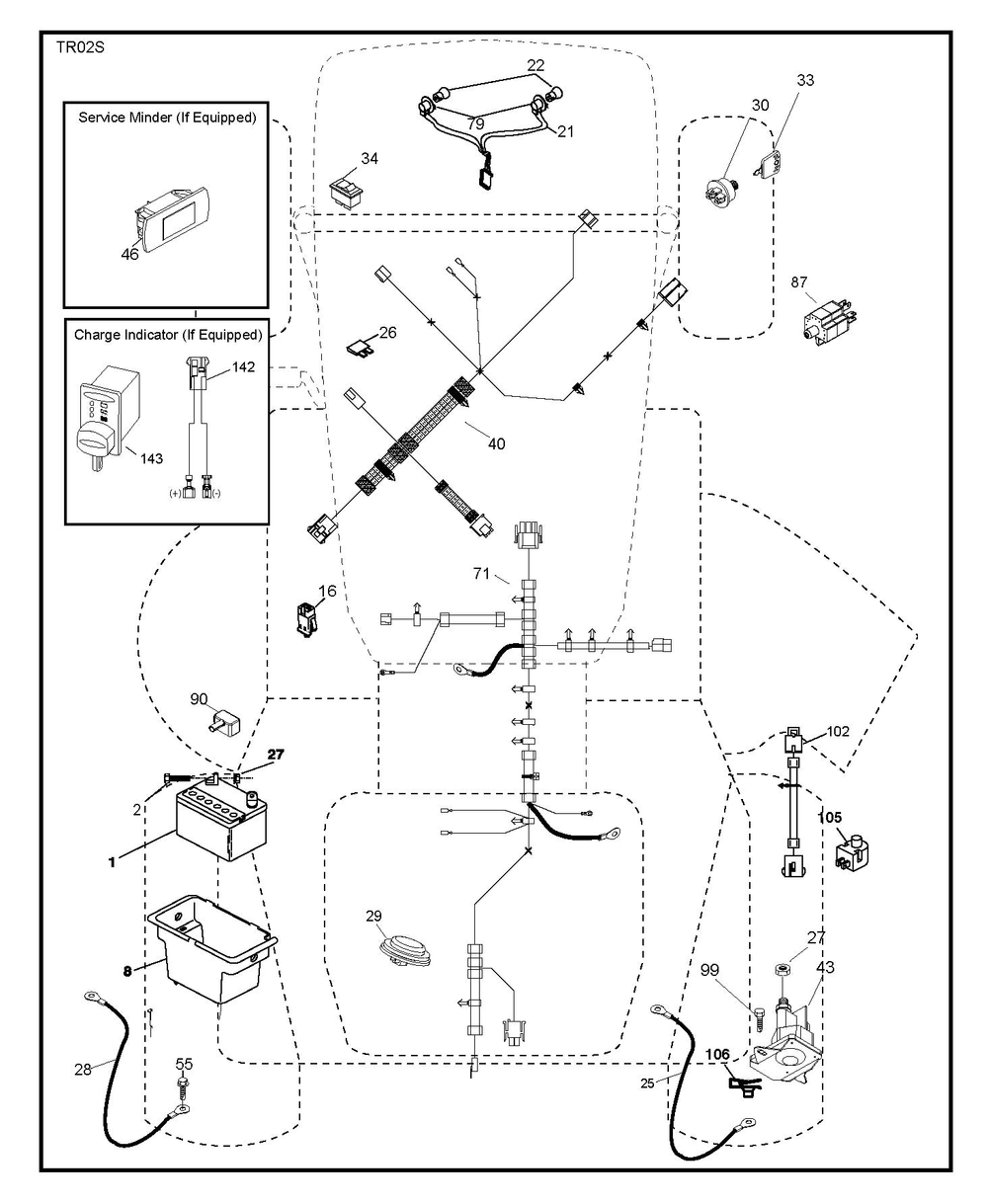 Electrical Diagram and Parts List for YTH2042 2020 Husqvarna Lawn Tractor