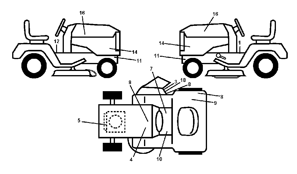 Decals Diagram and Parts List for YTH2754T (96041006201)(2008-11) Husqvarna Lawn Tractor