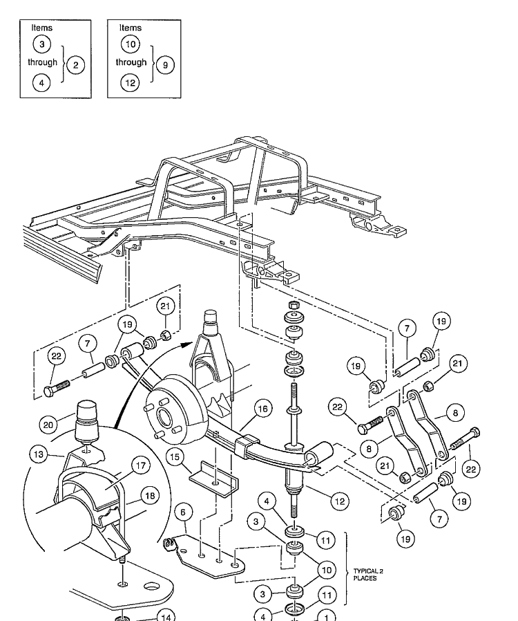 Rear Suspension, Electric Vehicles With Two-Wheel Brakes Diagram and Parts List for HUV4210GXP 2005-06 Husqvarna Lawn Tractor