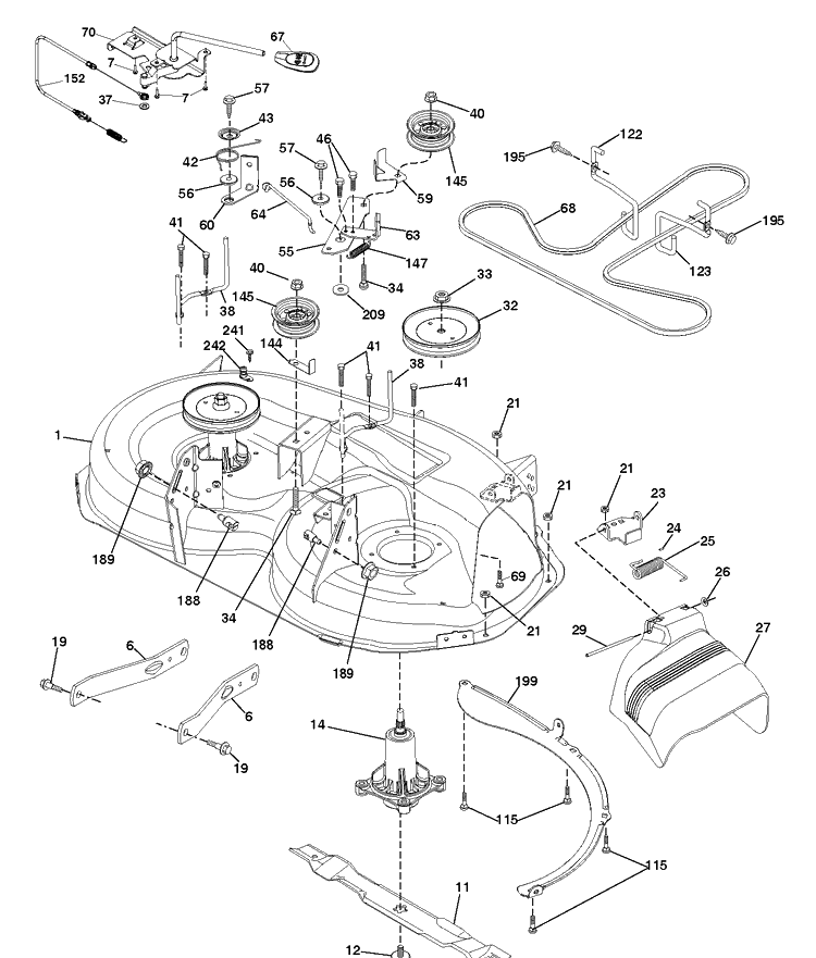Mower Deck / Cutting Deck 2 Diagram and Parts List for TS138 (96041042900)(2019-04) Husqvarna Lawn Tractor