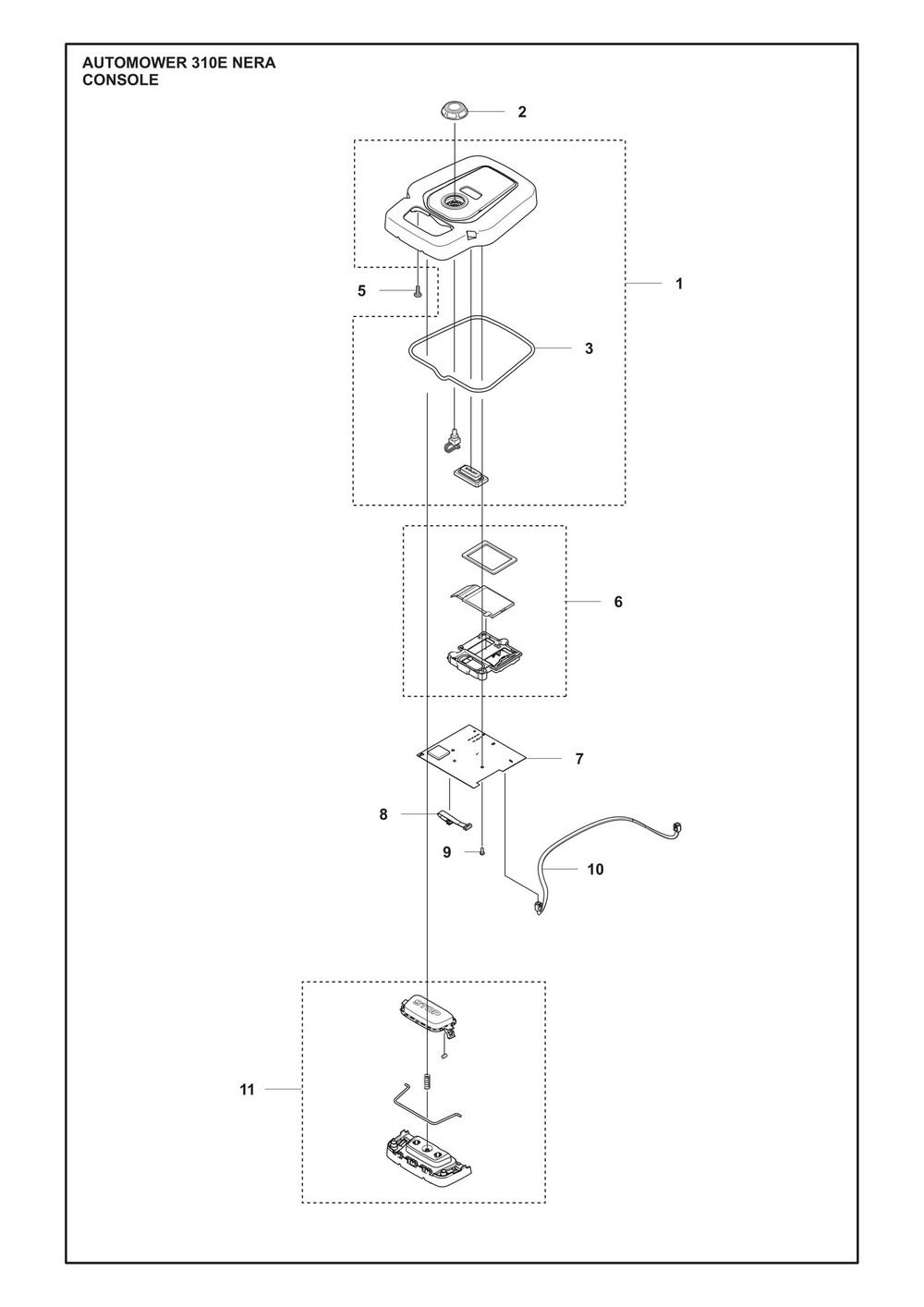Console Diagram and Parts List for 310ENERA  Husqvarna Lawn Mower