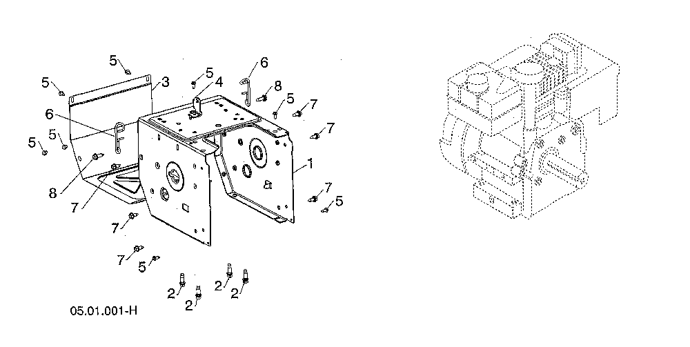 Frame/engine Diagram and Parts List for 96193009705  Husqvarna Snow Blower