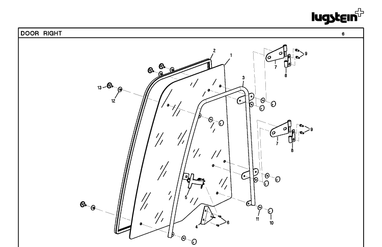 Door Right Diagram and Parts List for 966754601 2012 Husqvarna Lawn Tractor Accessories