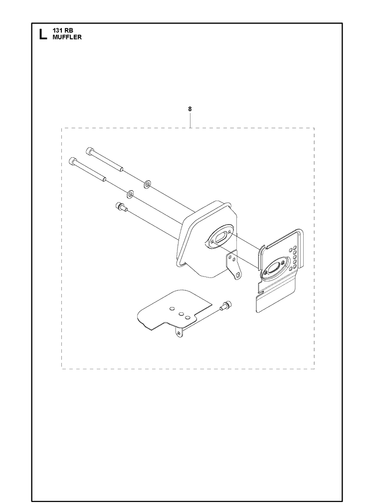 Muffler Diagram and Parts List for 131RB (967843301)(20181300001-Current) Husqvarna Edger