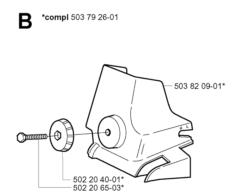 Air Filter Cover Diagram and Parts List for 335XPT 20011800001-Current Husqvarna Chainsaw