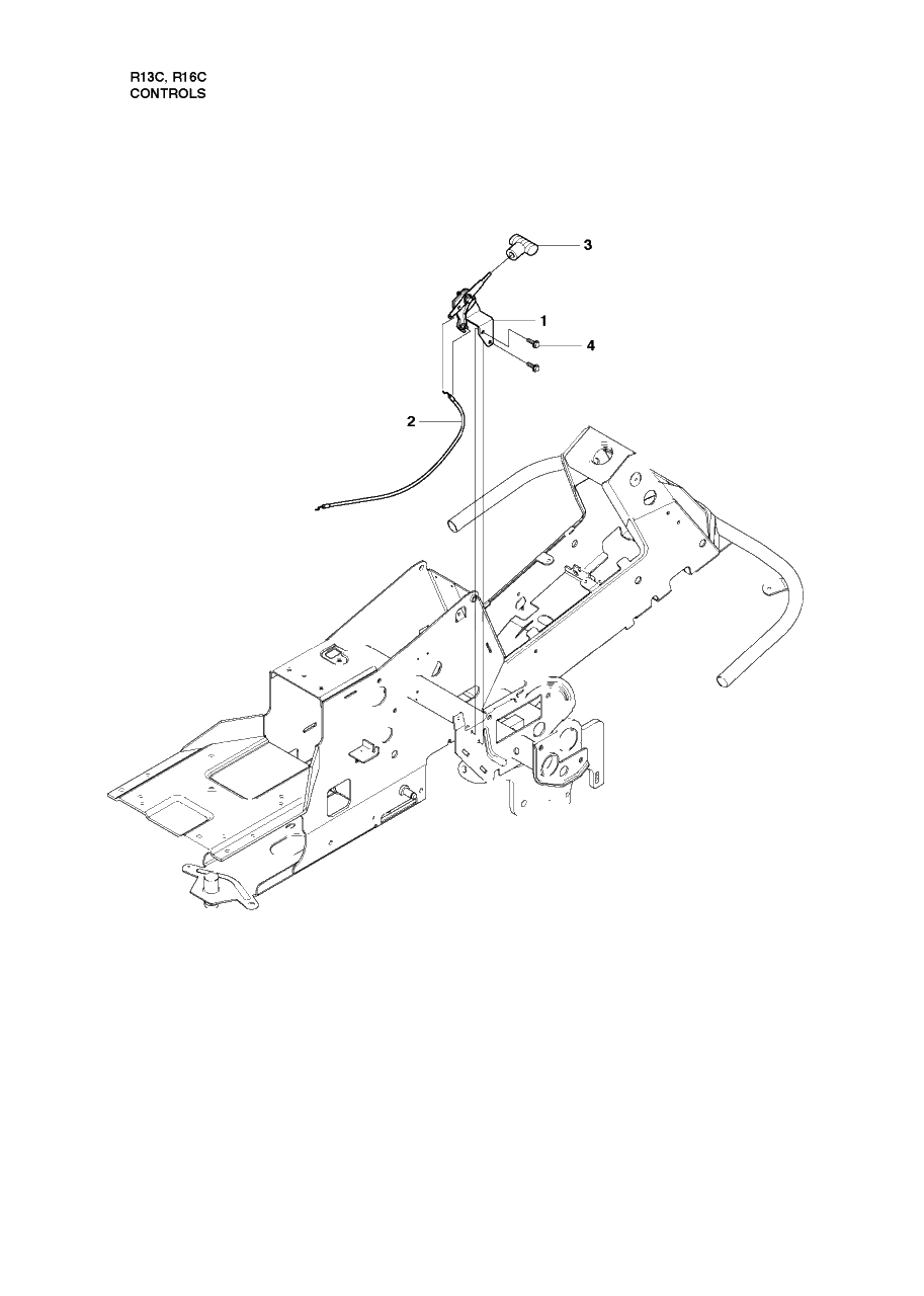 Controls Diagram and Parts List for R13C (965094301)(2010-07) Husqvarna Lawn Tractor