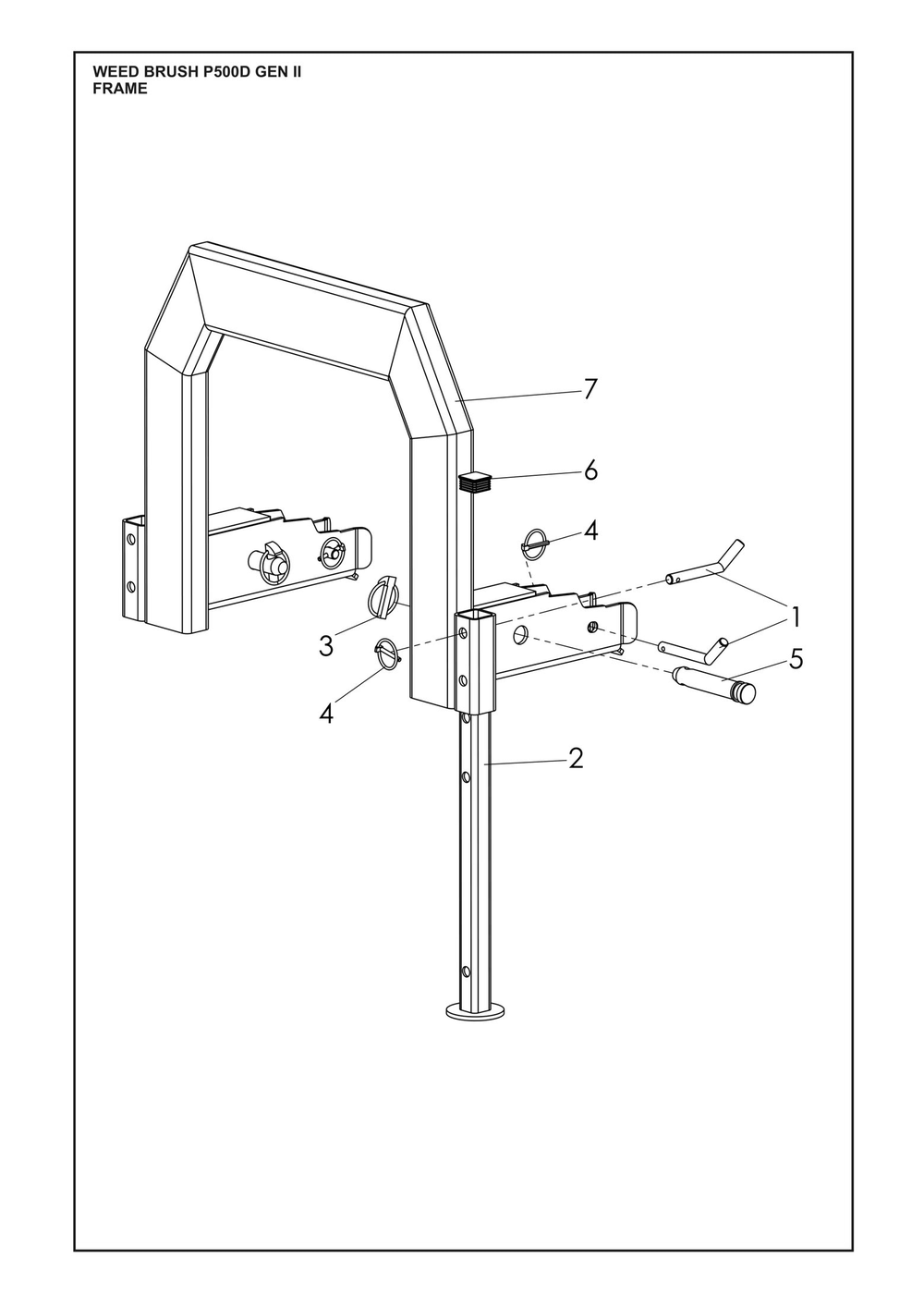 Frame Diagram and Parts List for ARWB580XV1  Husqvarna Lawn Tractor Accessories