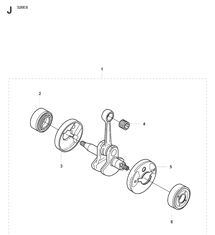 Crankshaft Diagram and Parts List for 326ES  Husqvarna Edger