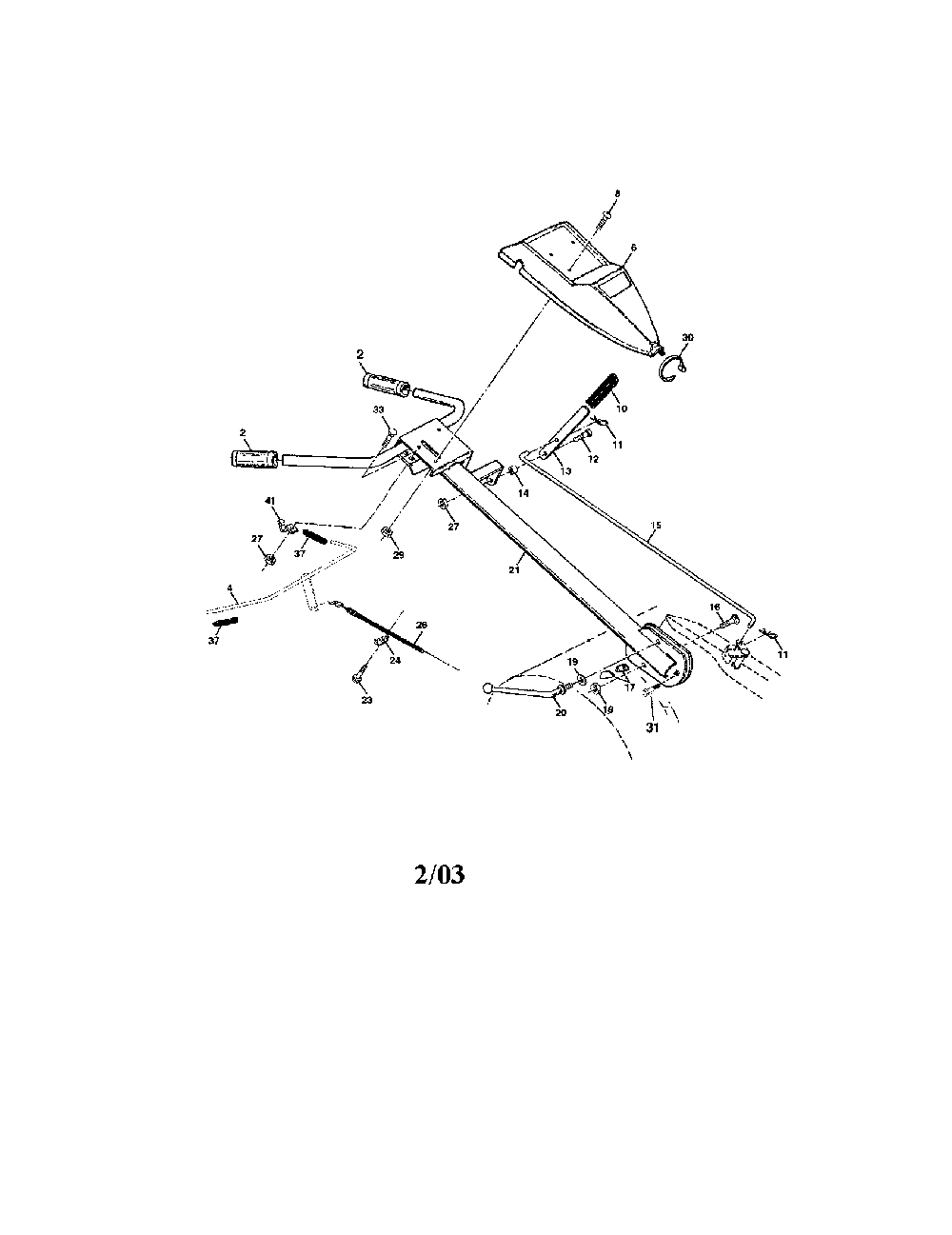 Handle assembly Diagram and Parts List for 917296250  Husqvarna Tiller