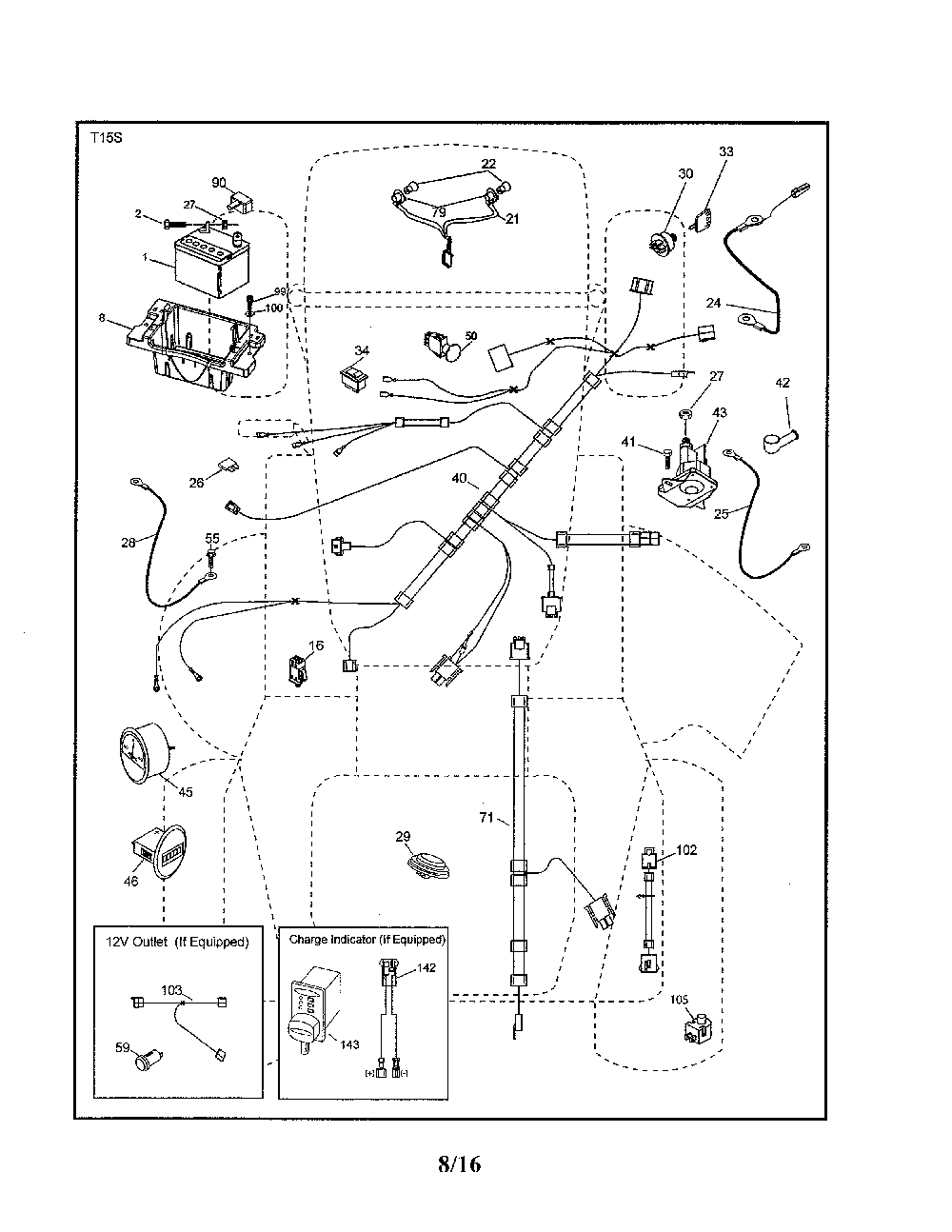 Electrical Diagram and Parts List for YT42CS-502110  Husqvarna Lawn Tractor