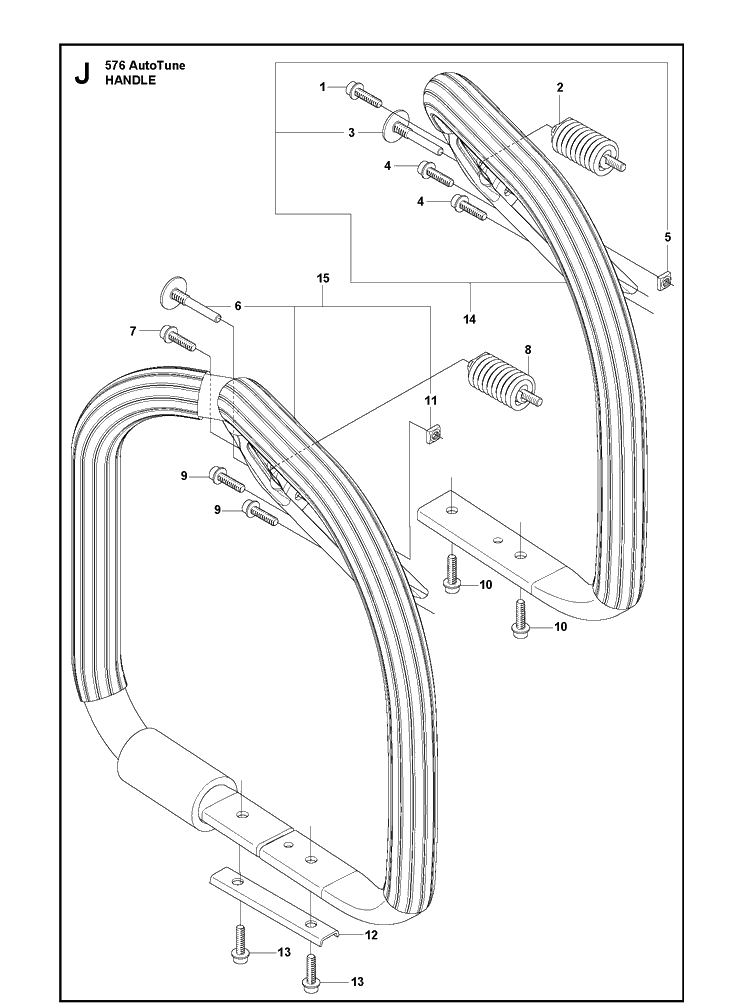 Handle Diagram and Parts List for 576XP 20130900001-Current Husqvarna Chainsaw