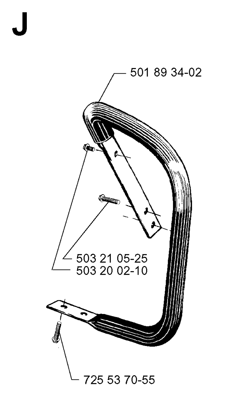 Handle 2 Diagram and Parts List for 3120 19960100001-19980900000 Husqvarna Chainsaw