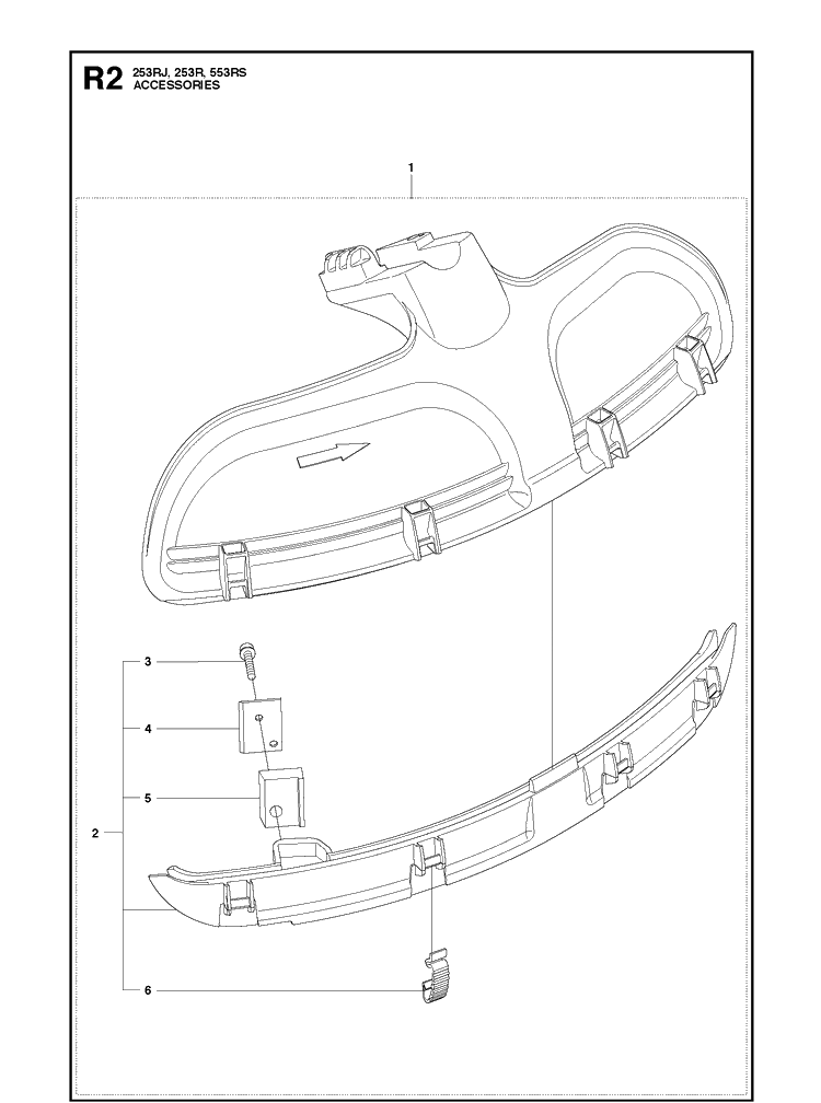 Accessories 2 Diagram and Parts List for 253RJ 20182200001-Current Husqvarna Brush Cutter