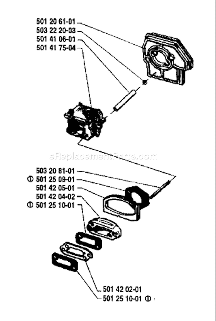 Page A Diagram and Parts List for 77 1981-09 Husqvarna Chainsaw