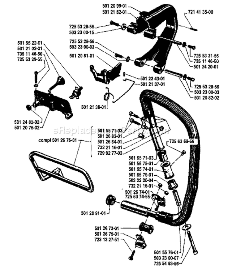 Page E Diagram and Parts List for 77 1981-09 Husqvarna Chainsaw
