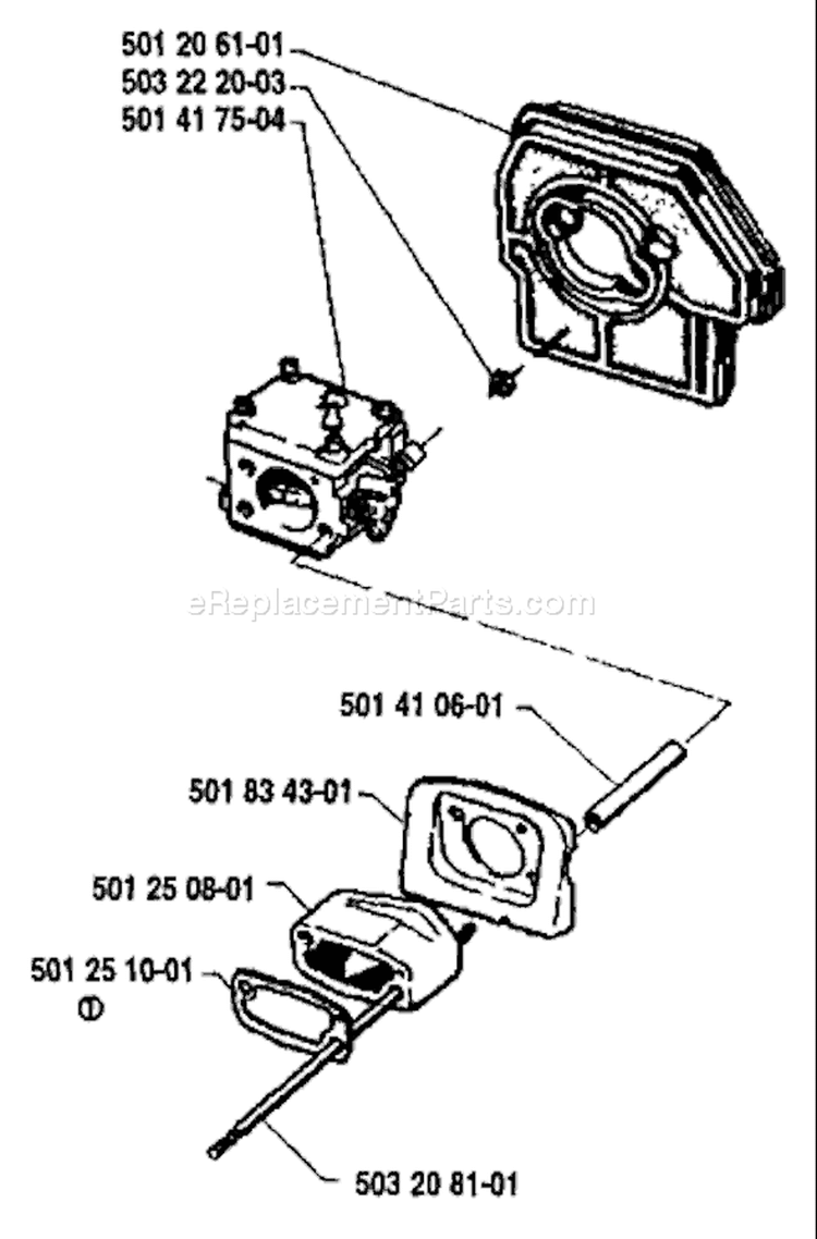 Page A Diagram and Parts List for 77 1984-03 Husqvarna Chainsaw