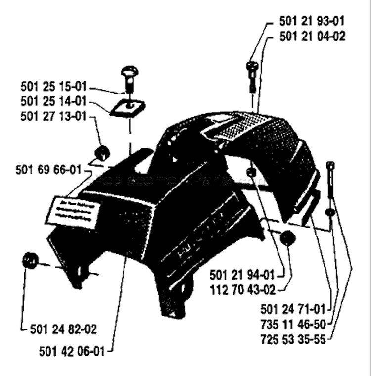 Page K Diagram and Parts List for 77 1984-03 Husqvarna Chainsaw