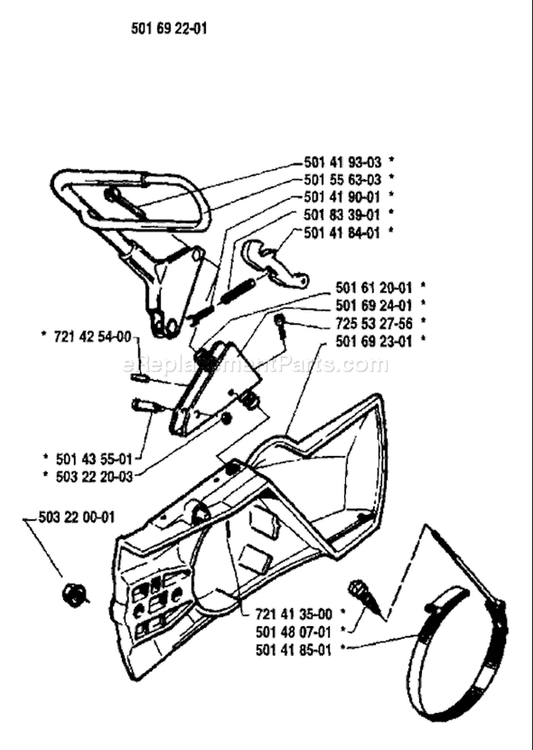 Page C Diagram and Parts List for 77 1984-03 Husqvarna Chainsaw