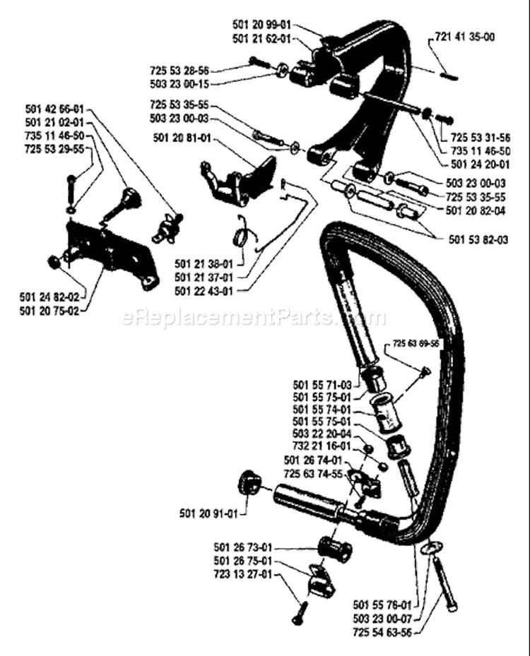 Page E Diagram and Parts List for 77 1984-03 Husqvarna Chainsaw