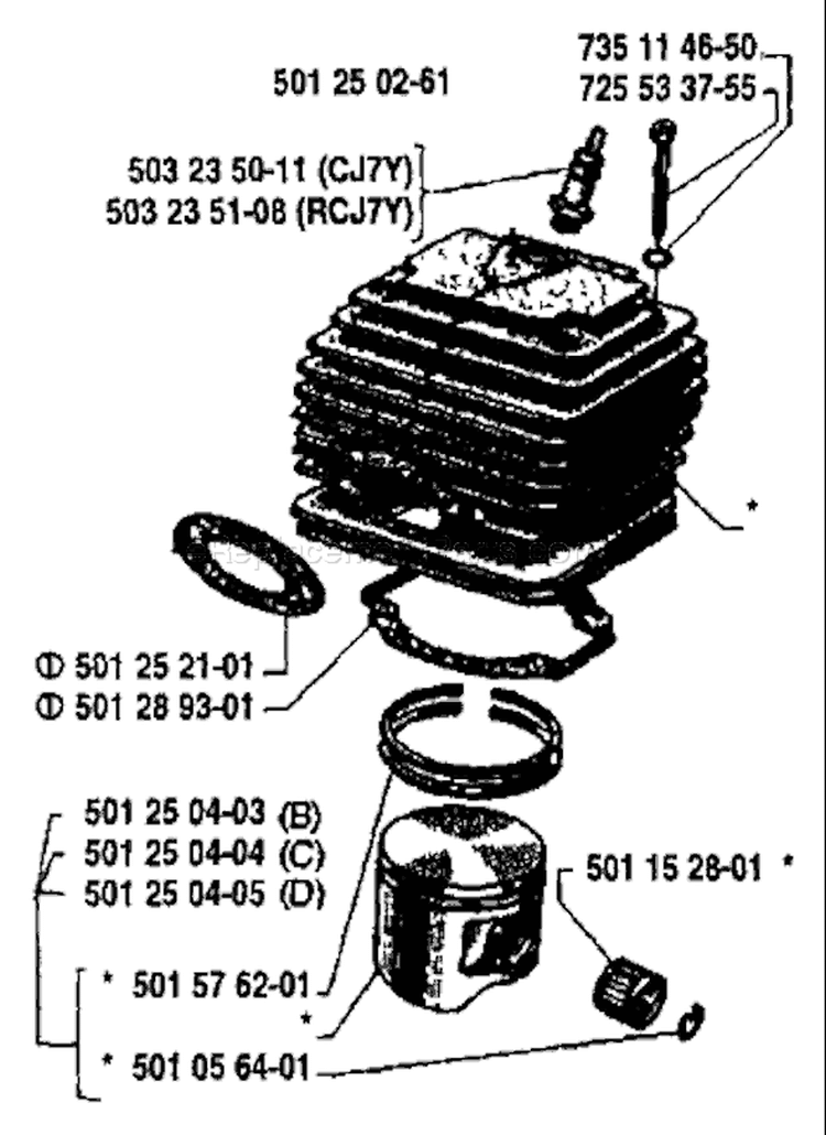 Page I Diagram and Parts List for 77 1984-03 Husqvarna Chainsaw