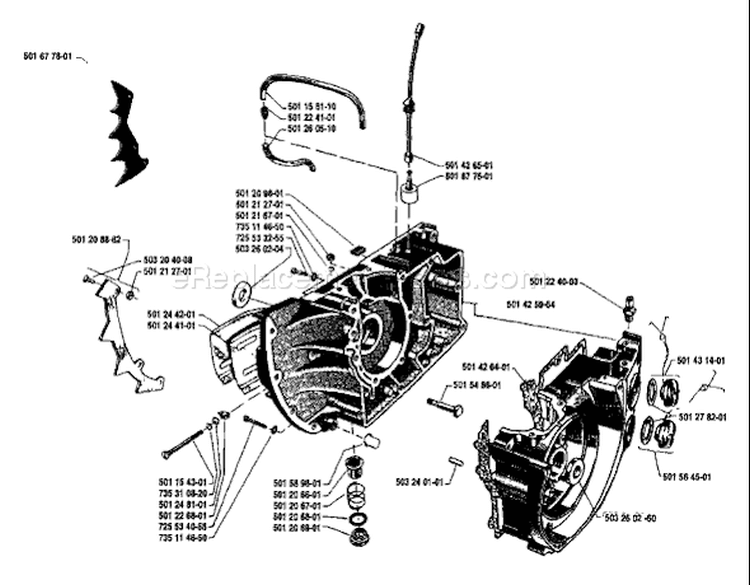Page D Diagram and Parts List for 77 1987-12 Husqvarna Chainsaw