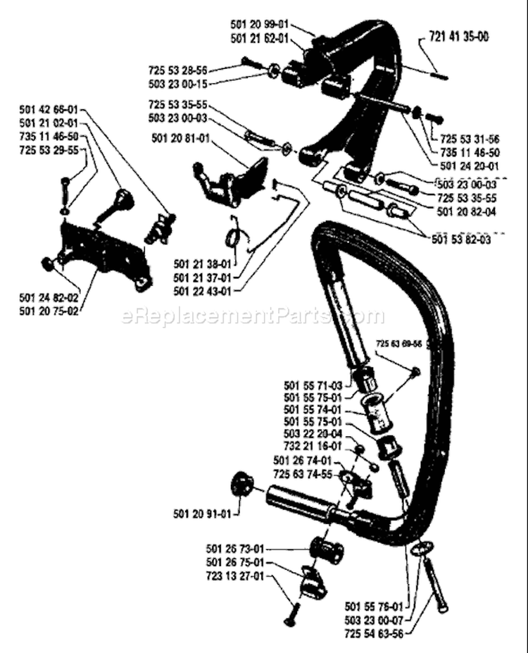 Page E Diagram and Parts List for 77 1987-12 Husqvarna Chainsaw