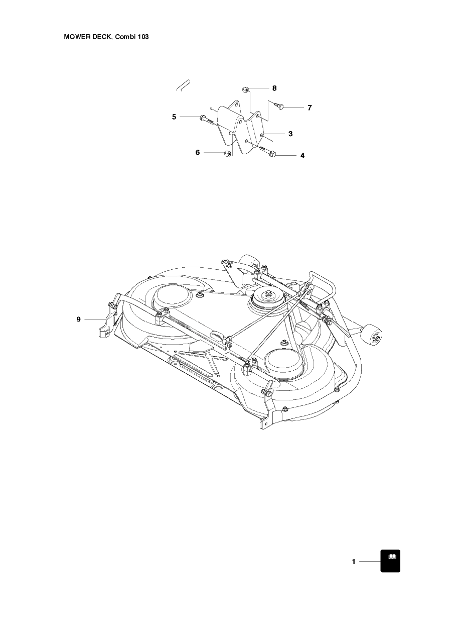 Mower Deck / Cutting Deck 2 Diagram and Parts List for R16 (965161601)(2010-07) Husqvarna Lawn Tractor