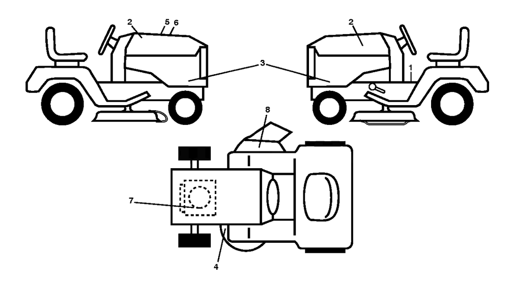 Decals Diagram and Parts List for YTH2246 (917223905)(2017-12) Husqvarna Lawn Tractor