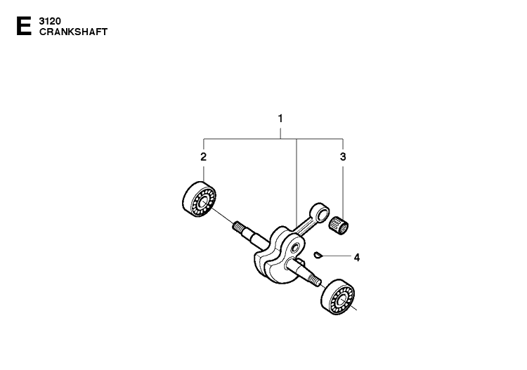 Crankshaft Diagram and Parts List for 3120XP-3120XPEPA 20162700001-20180900000 Husqvarna Chainsaw