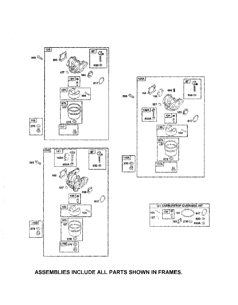 Carburetor Diagram and Parts List for 96173000501  Husqvarna Trimmer