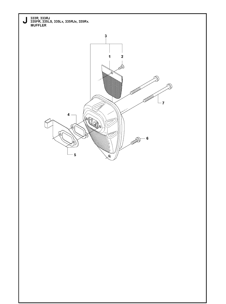 Muffler 2 Diagram and Parts List for 335FR  Husqvarna Brush Cutter